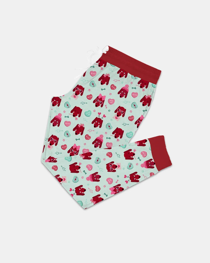 Dachshund Is My Valentine Schlafanzug-Set aus Bambus für Damen
