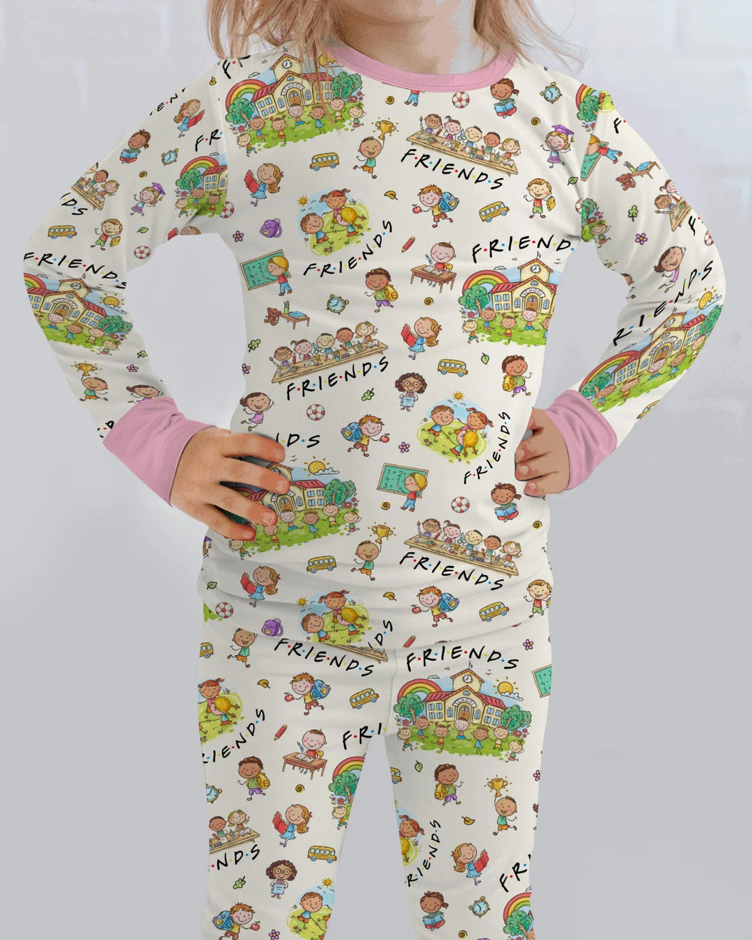 Zweiteiliges Langarm-Pyjama-Set mit Sommerfrüchten