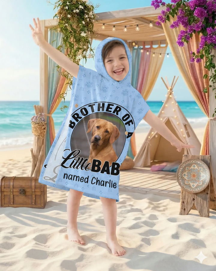 Individuelles Baby-Foto-Bambus-Schwimmponcho für die Hundefamilie