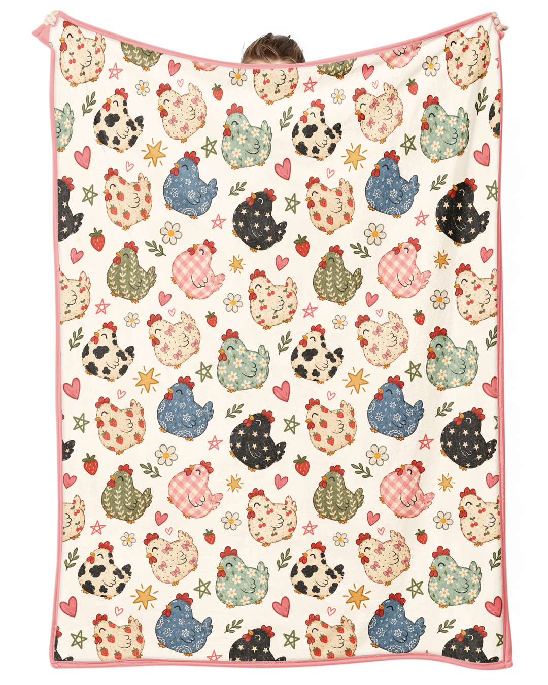 Playful Farm Chicken Bamboo Blanket