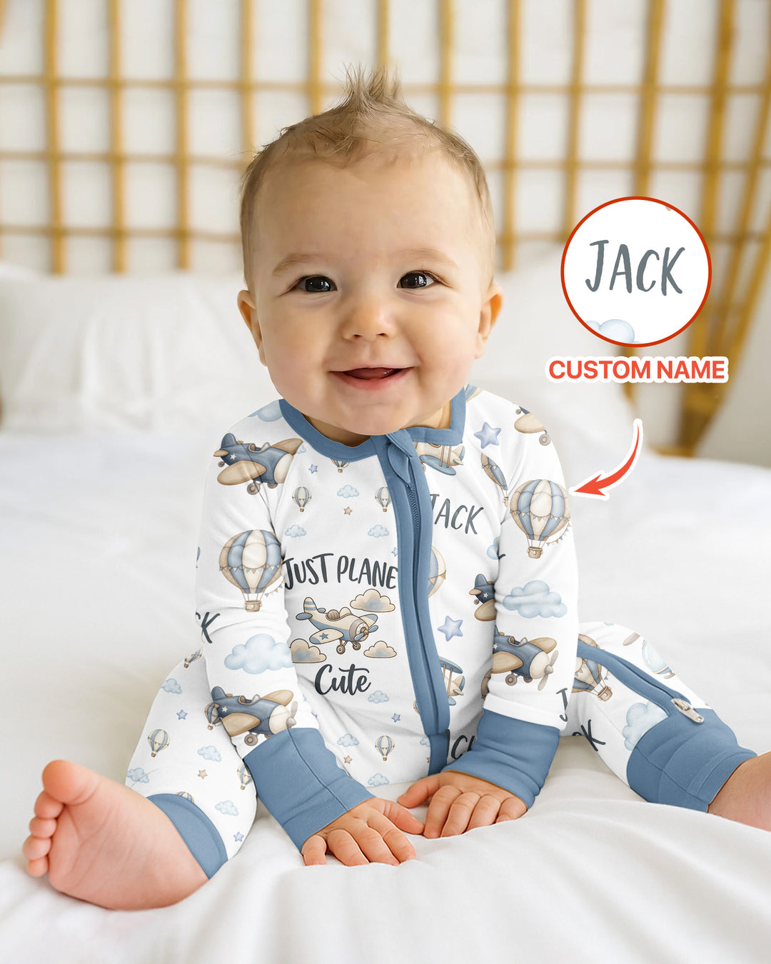 Custom Name Just Plane Cute Bamboo Convertible Zippy