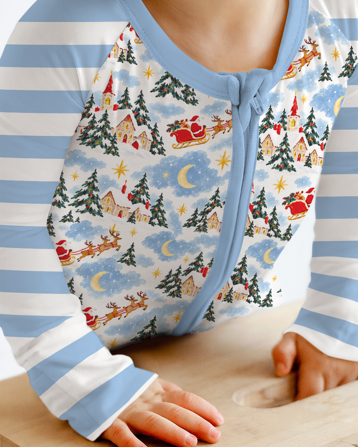 Whimsical Santa's Winter Village Bamboo Convertible Zippy