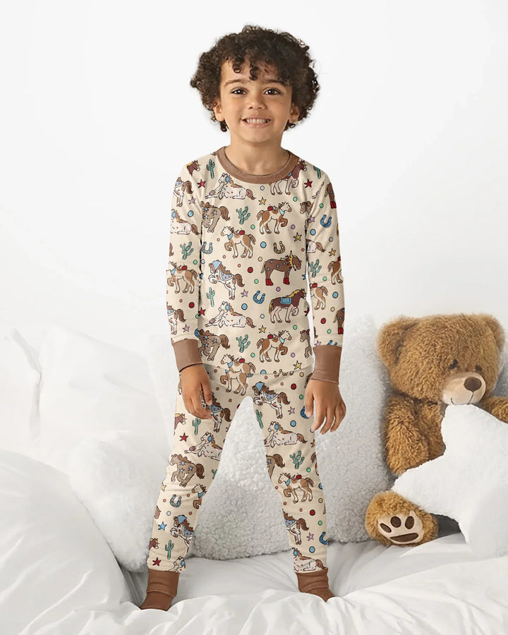 Zweiteiliges Langarm-Pyjama-Set mit Sommerfrüchten