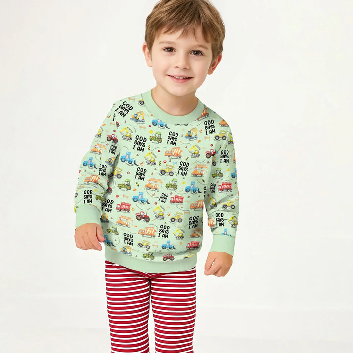 God Says I Am Boy Bamboo Crewneck Sweatshirt