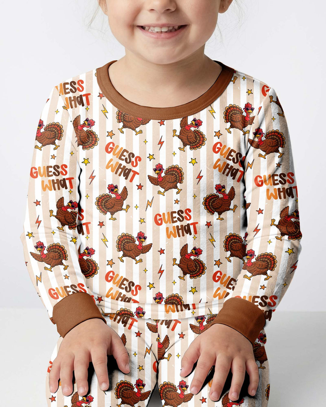 Guess What Turkey Butt Bamboo Two Piece Long Sleeve Pajama Set