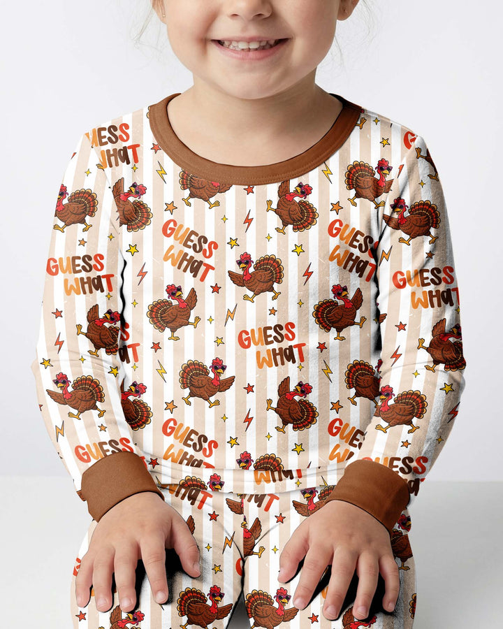 Guess What Turkey Butt Bamboo Two Piece Long Sleeve Pajama Set
