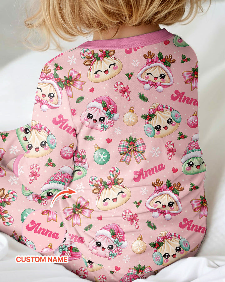 Custom Name Kawaii Christmas Dumpling Bamboo Convertible Zippy