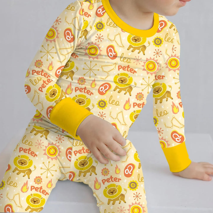 Zweiteiliges Langarm-Pyjama-Set mit Sommerfrüchten