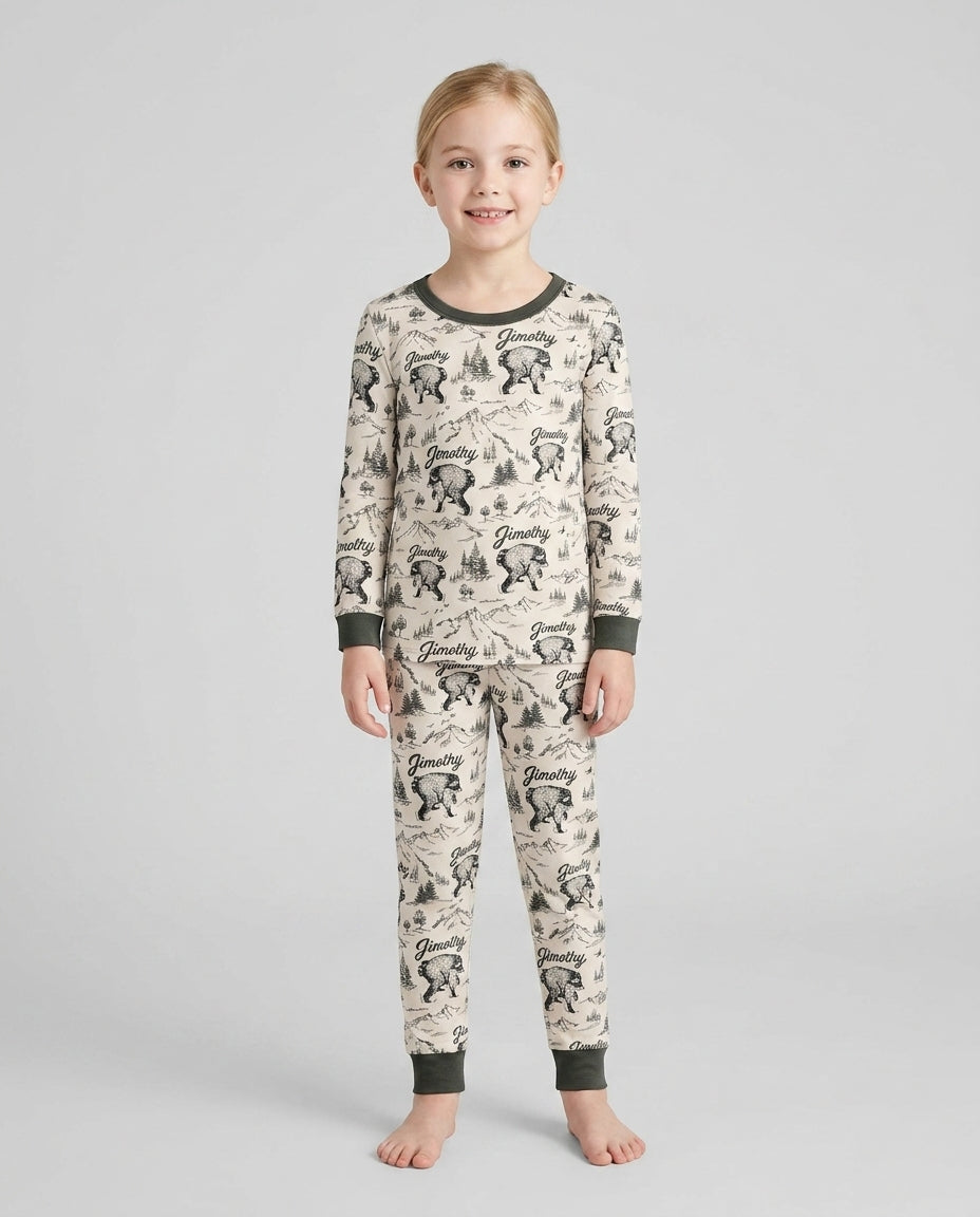 Zweiteiliges Langarm-Pyjama-Set mit Sommerfrüchten