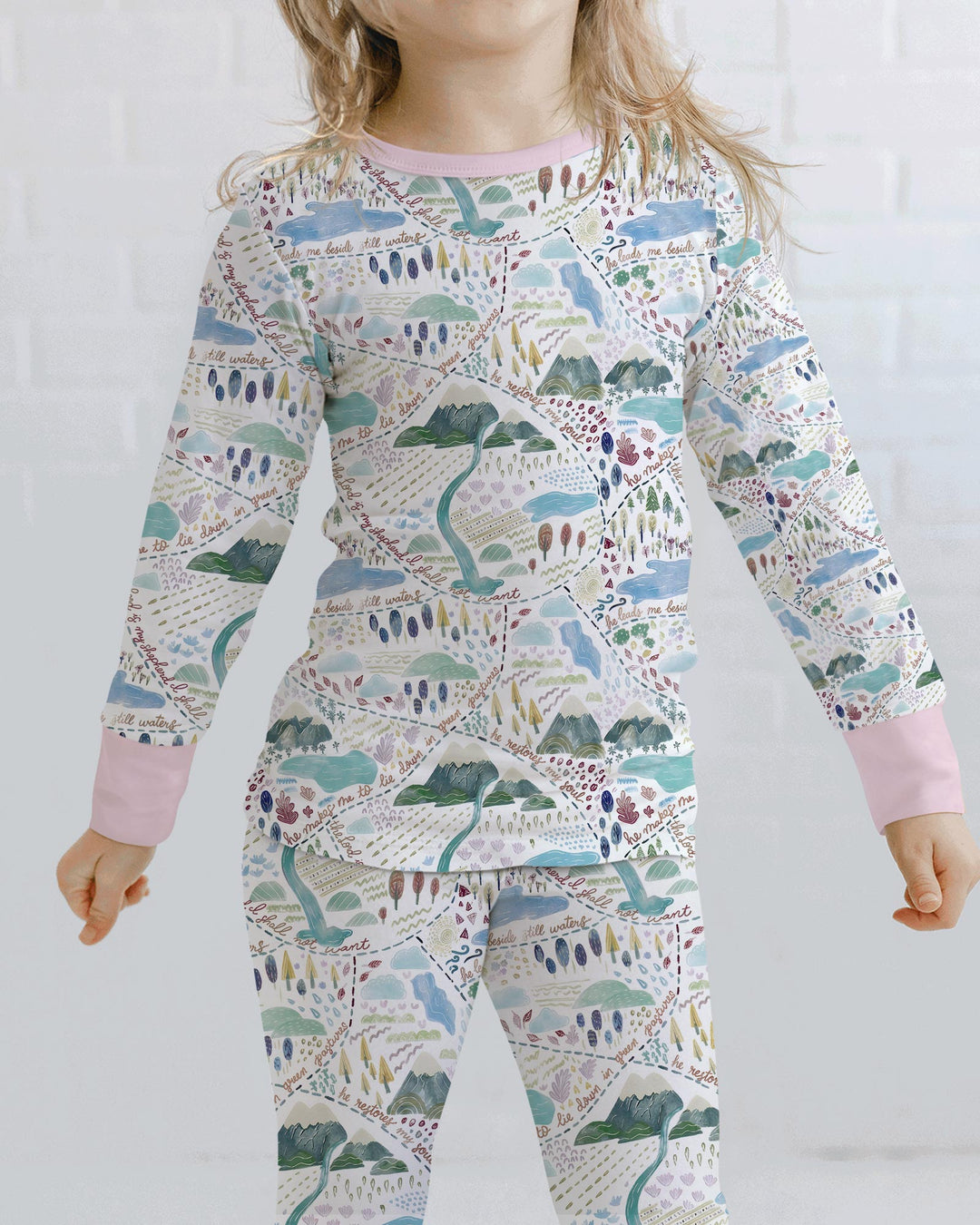Zweiteiliges Langarm-Pyjama-Set mit Sommerfrüchten