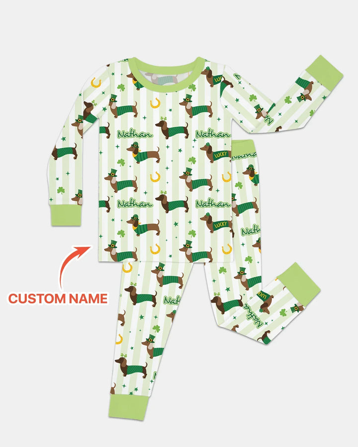 Zweiteiliges Langarm-Pyjama-Set mit Sommerfrüchten