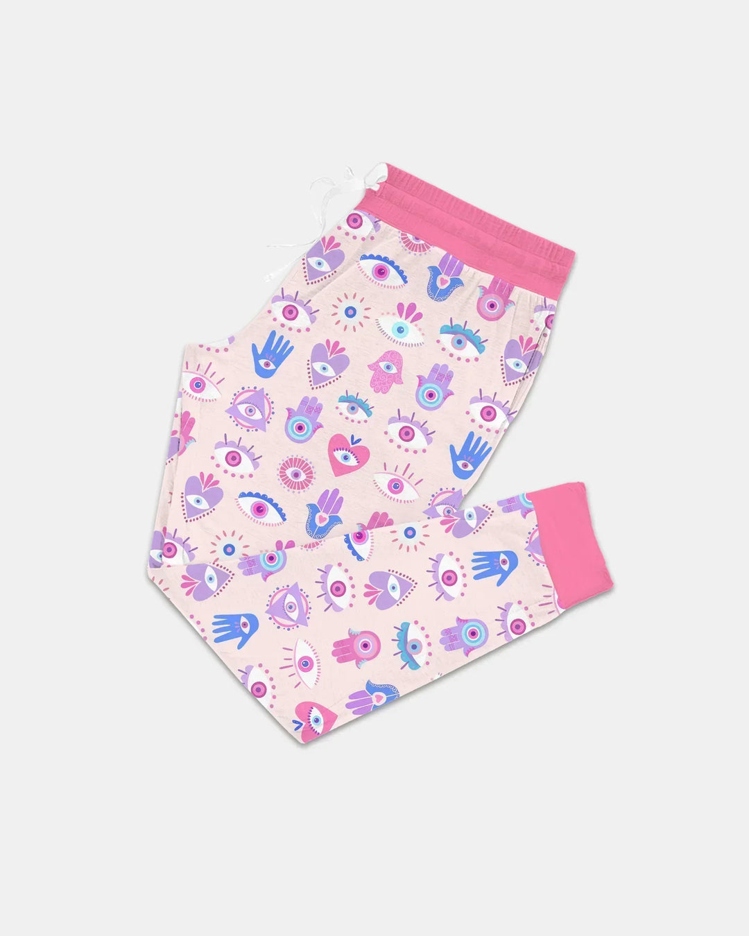 Hamsa Herz Wächter Familien-Pyjama-Set aus Bambus für Damen