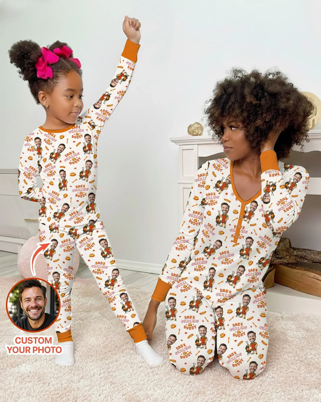 Zweiteiliges Langarm-Pyjama-Set mit Sommerfrüchten