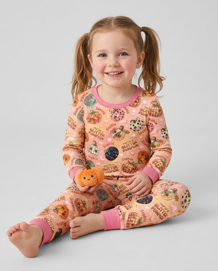 Zweiteiliges Langarm-Pyjama-Set mit Sommerfrüchten