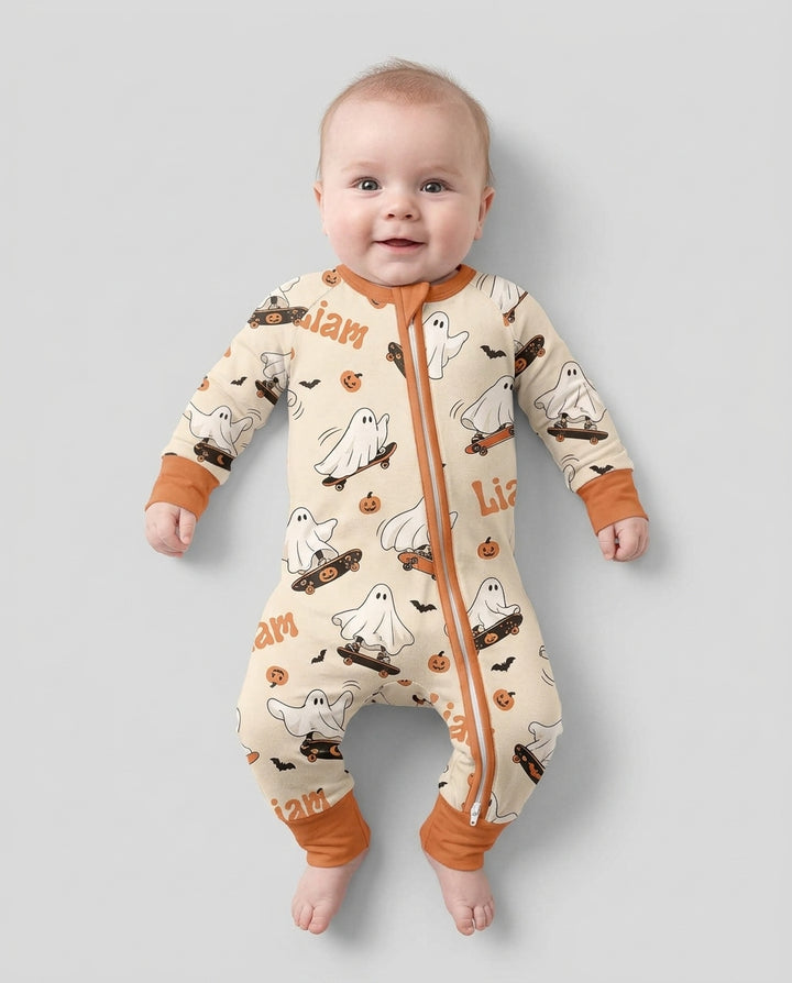 Skateboarding Ghost Halloween Bamboo Convertible Zippy