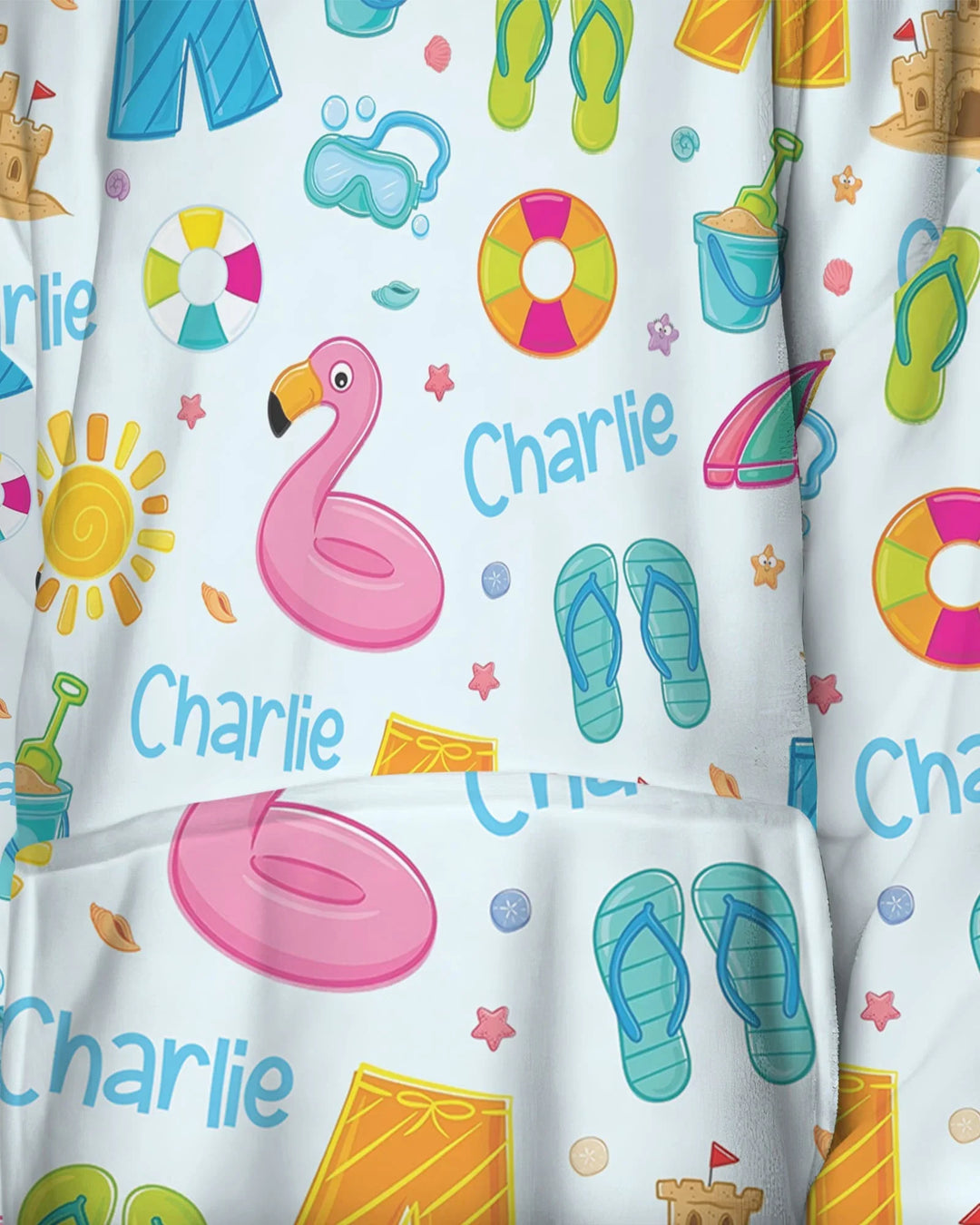 Personalisierte Sommer-Bambus-Decken-Kapuzenjacke „Summer is Fun“