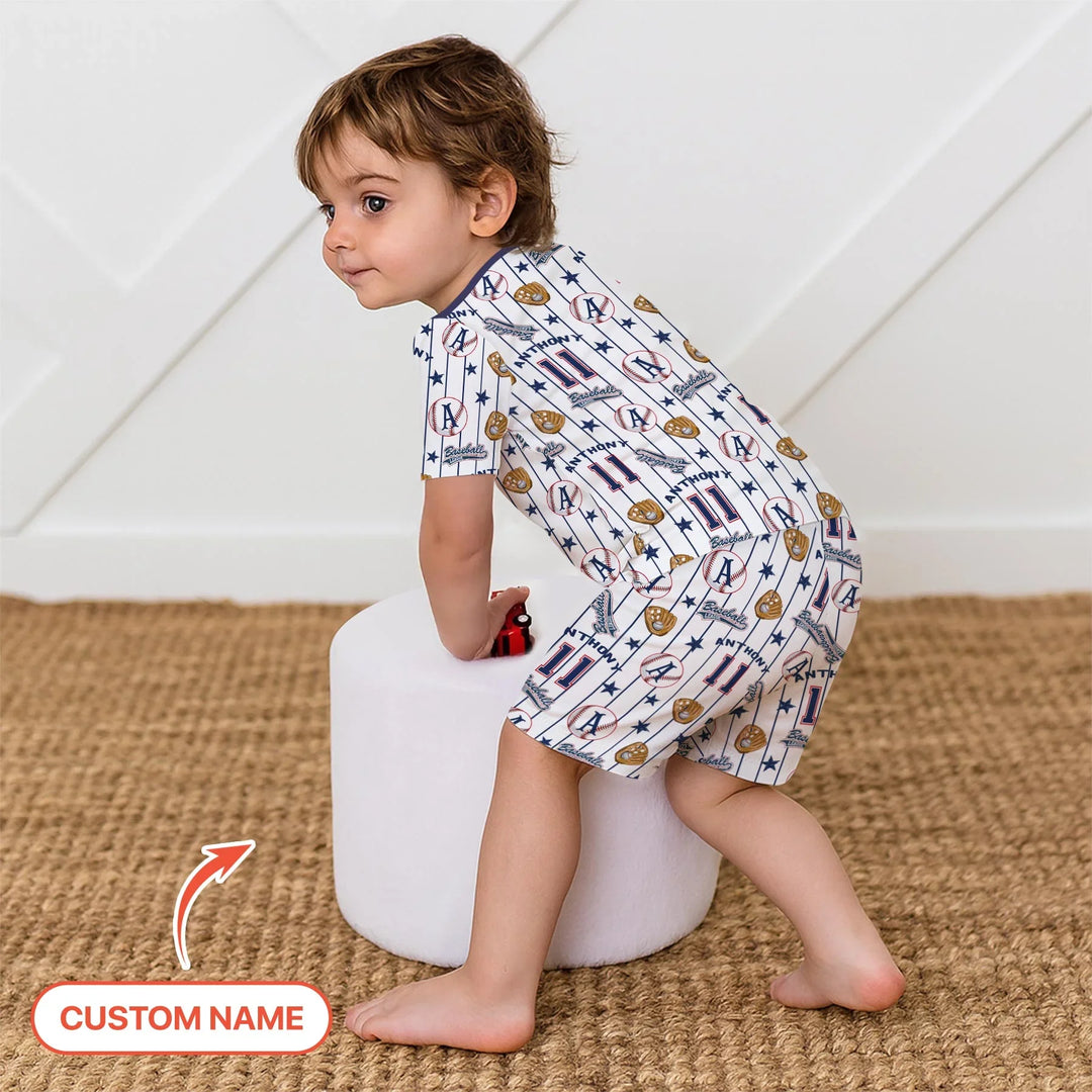 Zweiteiliges Pyjama-Set mit kurzen Ärmeln und Shorts im Sommer-Design