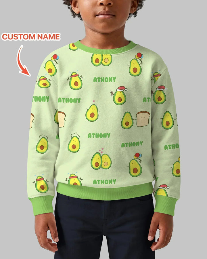 Personalisiertes niedliches Avocado Bambus Rundhals-Sweatshirt