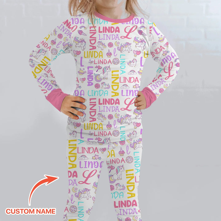 Zweiteiliges Langarm-Pyjama-Set mit Sommerfrüchten