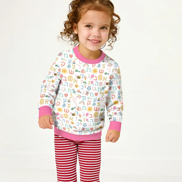 Hebrew Alphabet Bamboo Crewneck Sweatshirt