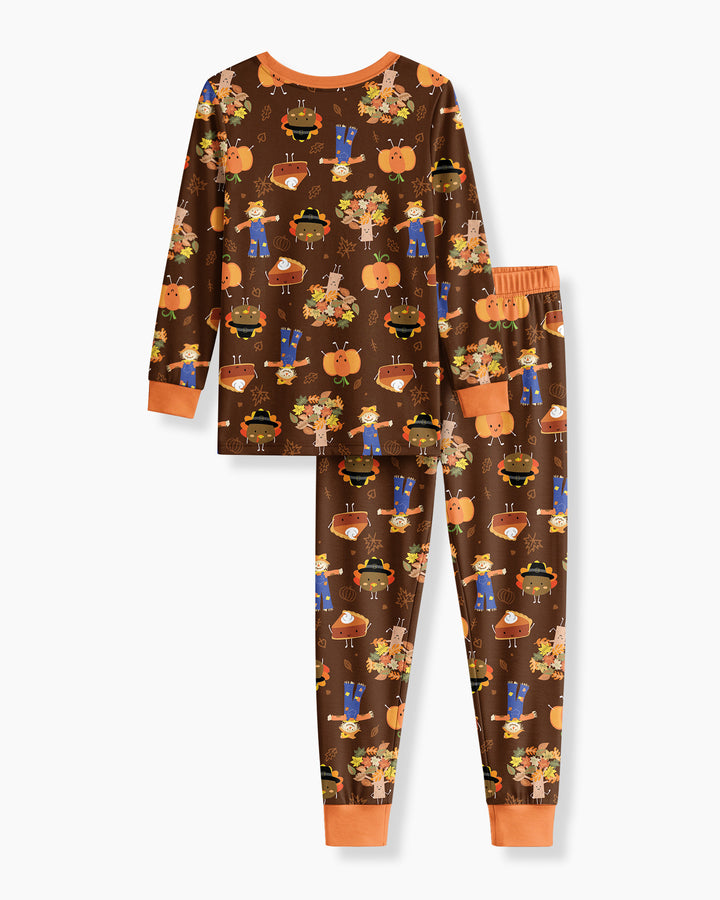 Zweiteiliges Langarm-Pyjama-Set mit Sommerfrüchten
