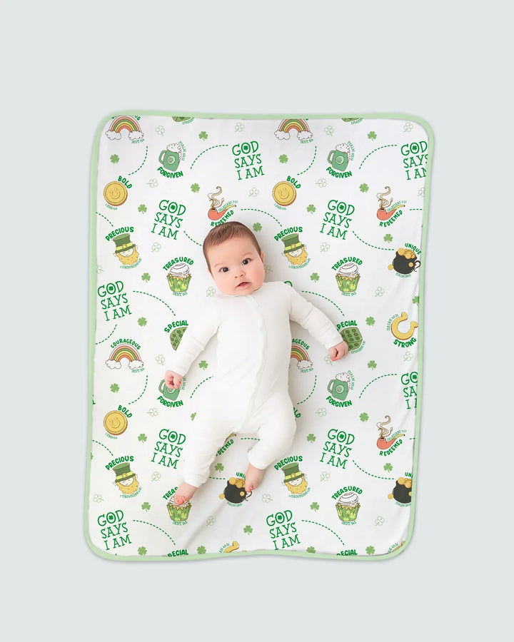 St Patrick's Day God Says I Am Bamboo Blanket