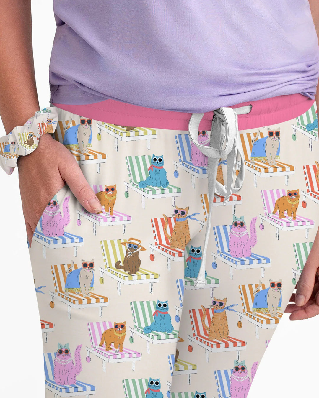 Miau Sonnenbad Mama & Ich passender Pyjama aus Bambus für Damen