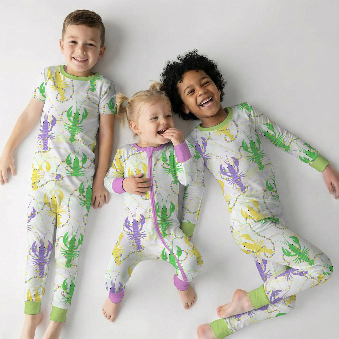 Zweiteiliges Langarm-Pyjama-Set mit Sommerfrüchten