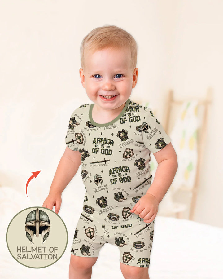 Schlafanzug-Set zweiteilig, kurze Ärmel, kurze Hose, Bambus