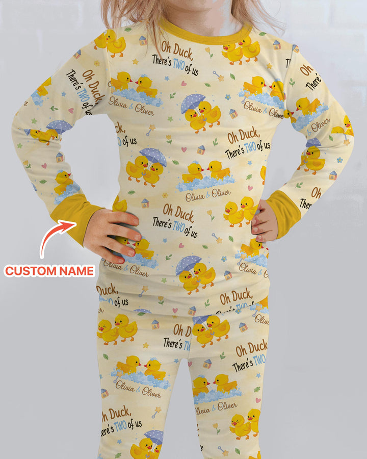 Oh Duck There's Two Of Us Twin Bamboo Two Piece Long Sleeve Pajama Set