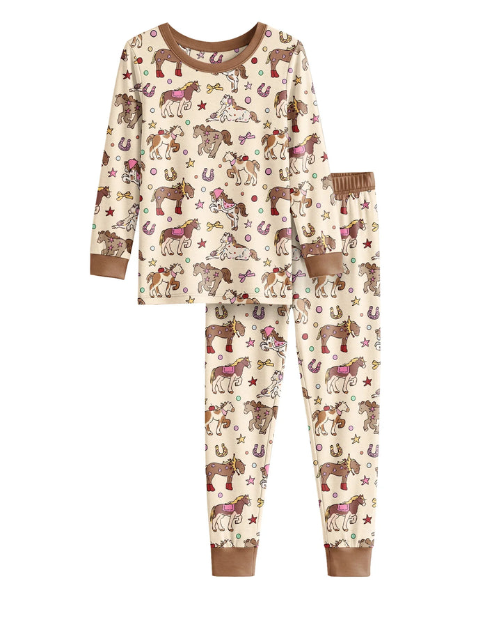 Zweiteiliges Langarm-Pyjama-Set mit Sommerfrüchten