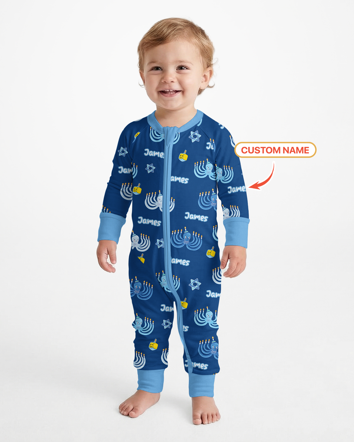 Hanukkah Jewish Octopus Bamboo Convertible Zippy