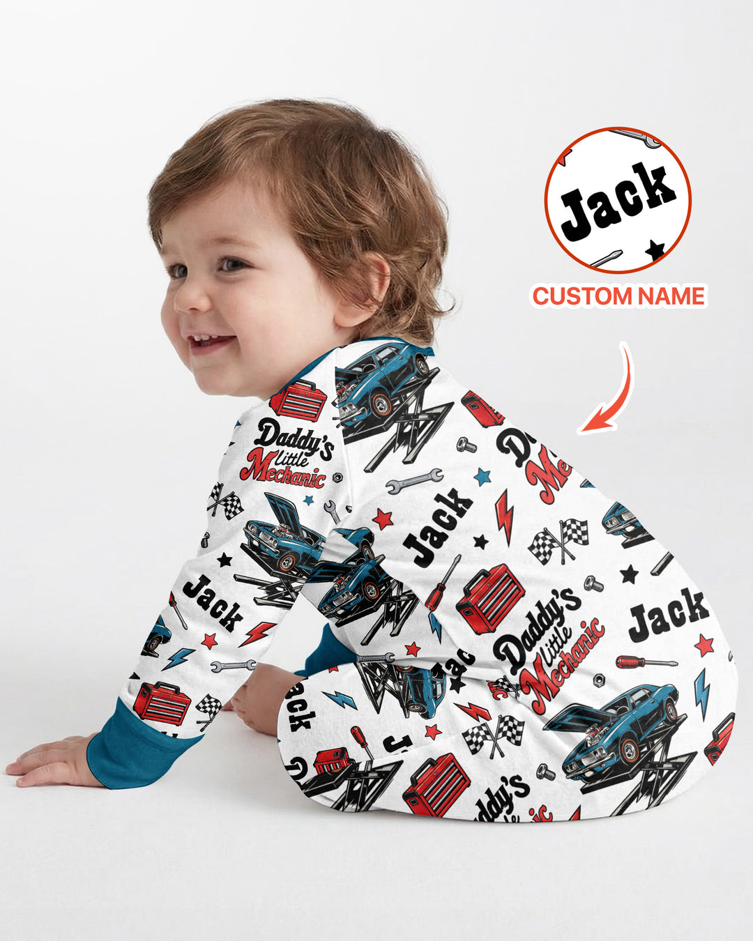 Custom Name Daddy's Little Mechanic Bamboo Convertible Zippy