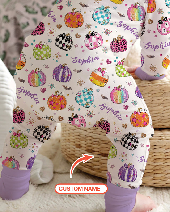 Custom Name Twinkle Pumpkin Bamboo Convertible Zippy