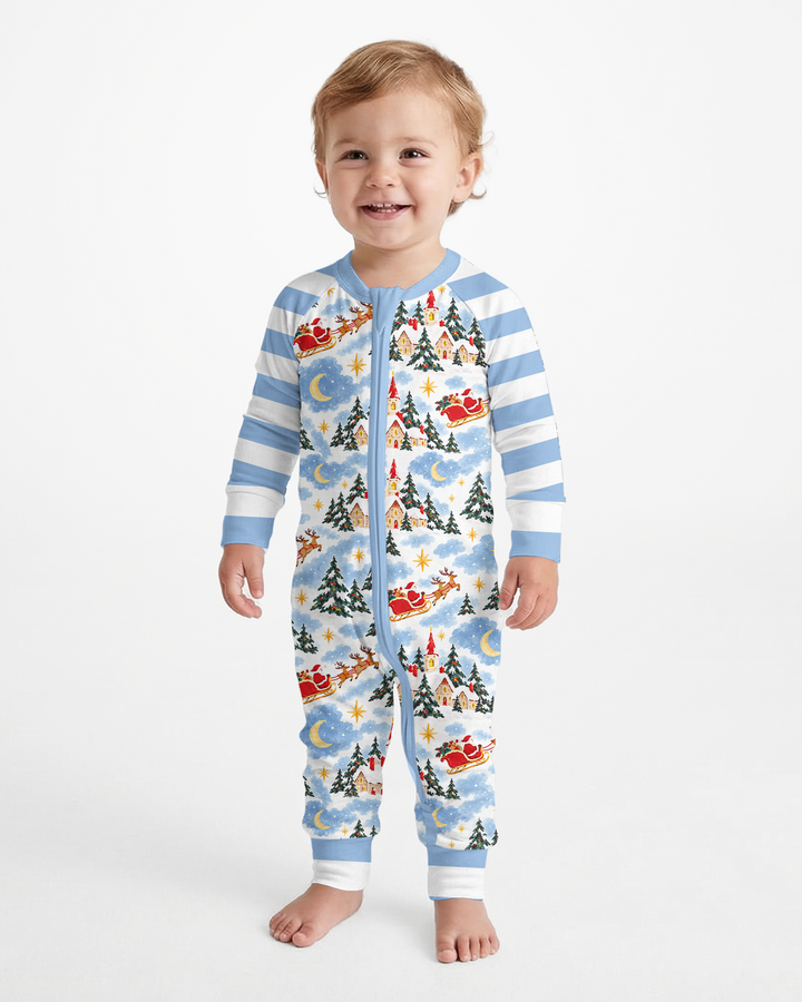 Whimsical Santa's Winter Village Bamboo Convertible Zippy