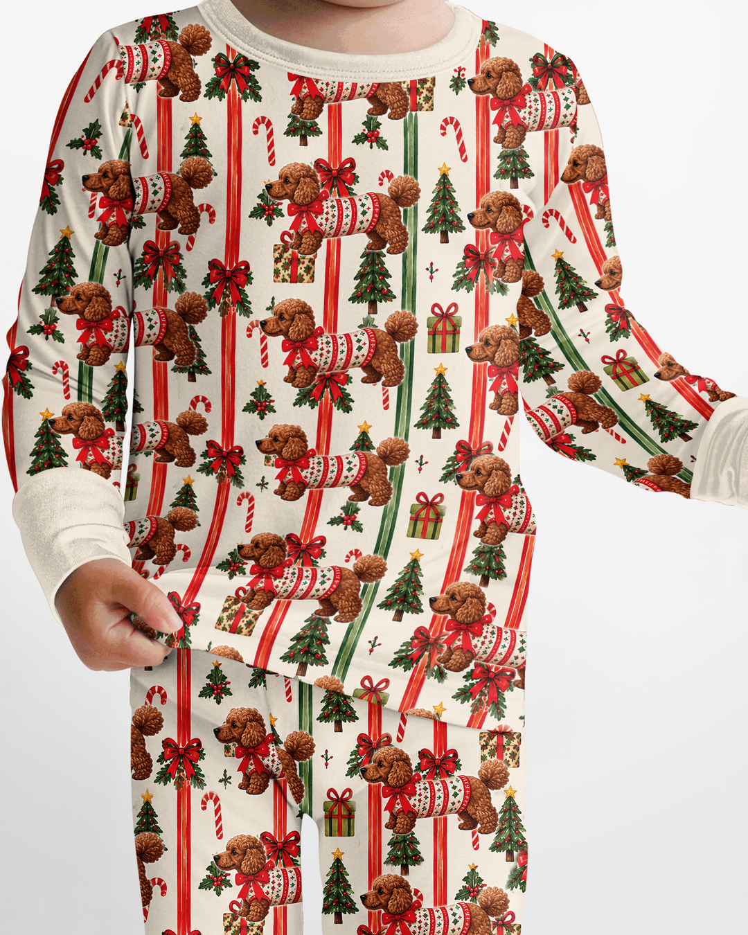 Puppy Holiday Bamboo Two Piece Long Sleeve Pajama Set