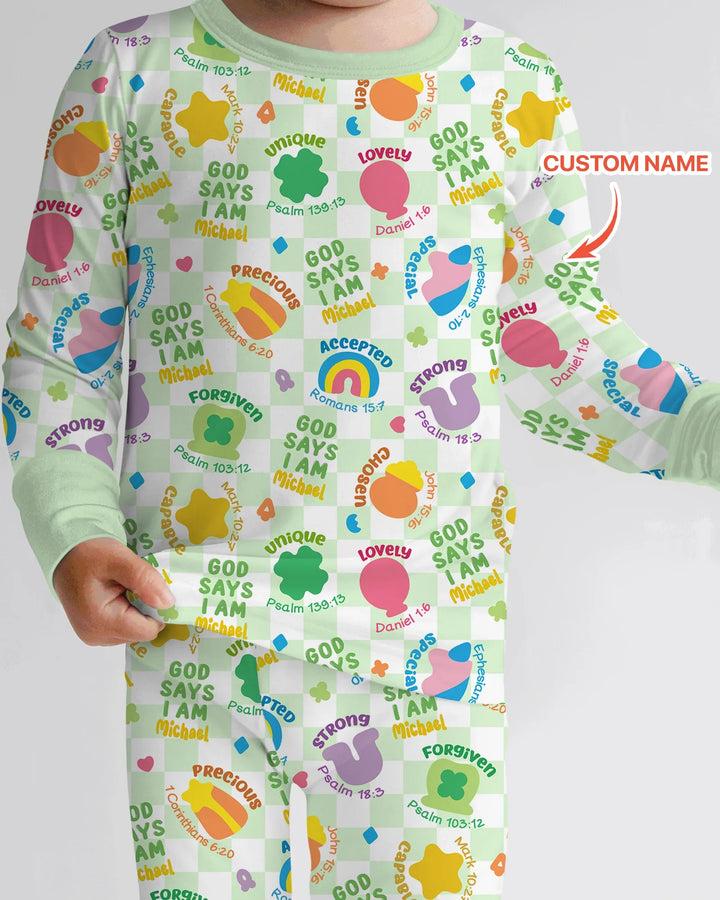 Zweiteiliges Langarm-Pyjama-Set mit Sommerfrüchten