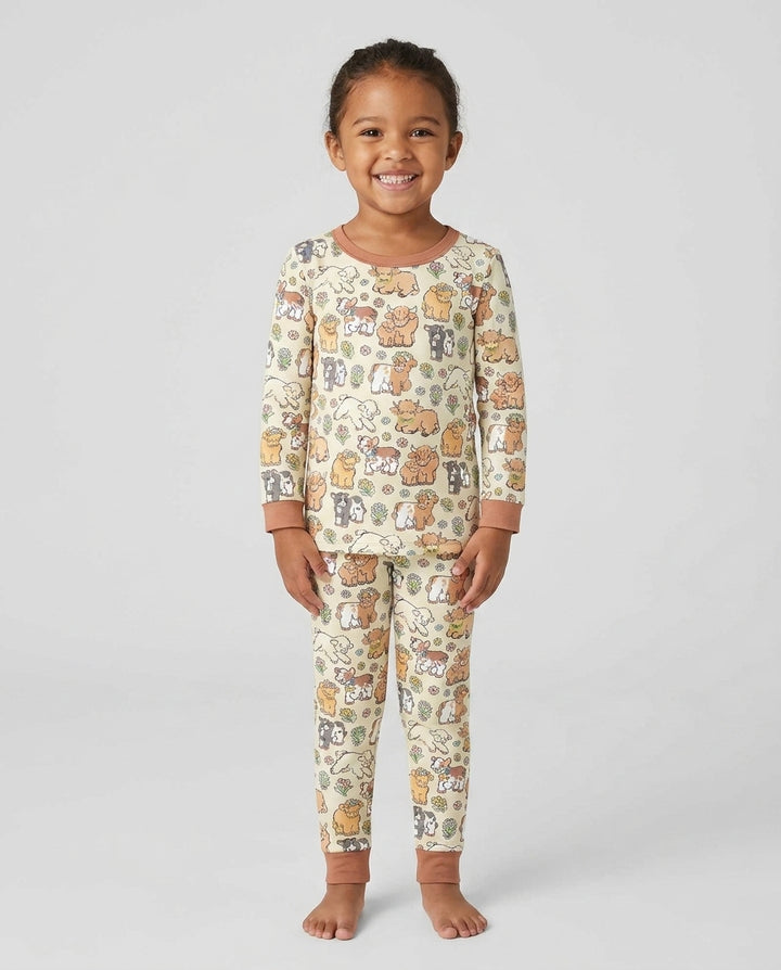 Little Highland Friends Bamboo Two Piece Long Sleeve Pajama Set