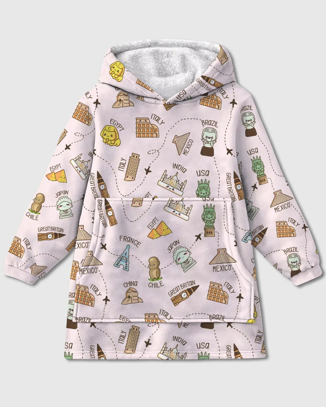 Kawaii World Tour Tragbarer Bambus-Deckenhoodie