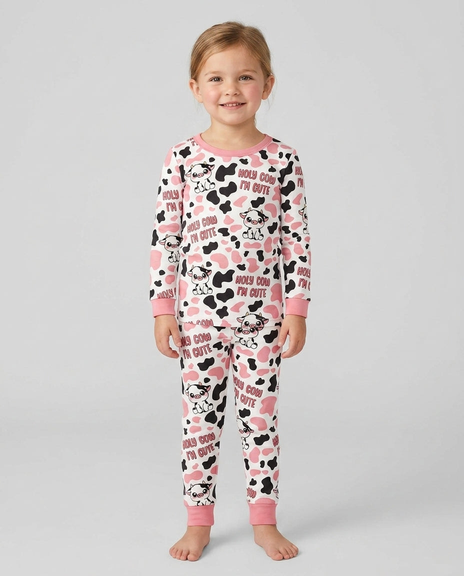 Holy Cow I'm Cute Bamboo Two Piece Long Sleeve Pajama Set