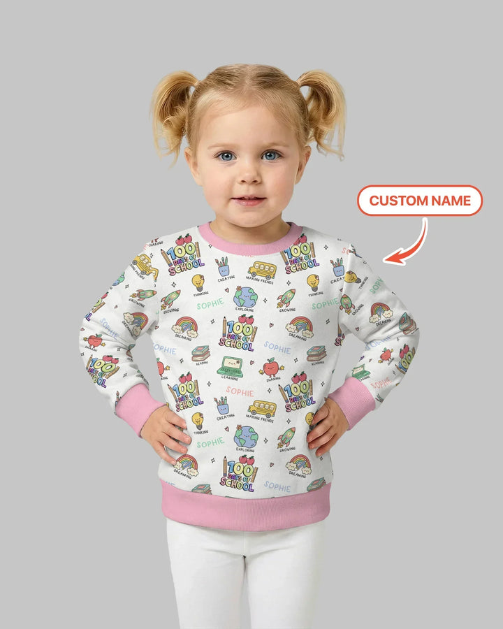 Personalisiertes Langarm-Sweatshirt aus Bambus für die Hundert-Tage-Feier