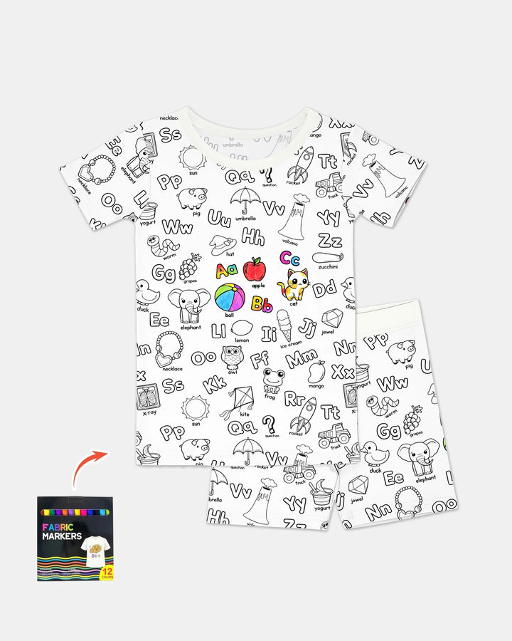 Template Zweiteiliges Pyjama-Set mit kurzen Ärmeln und Shorts
