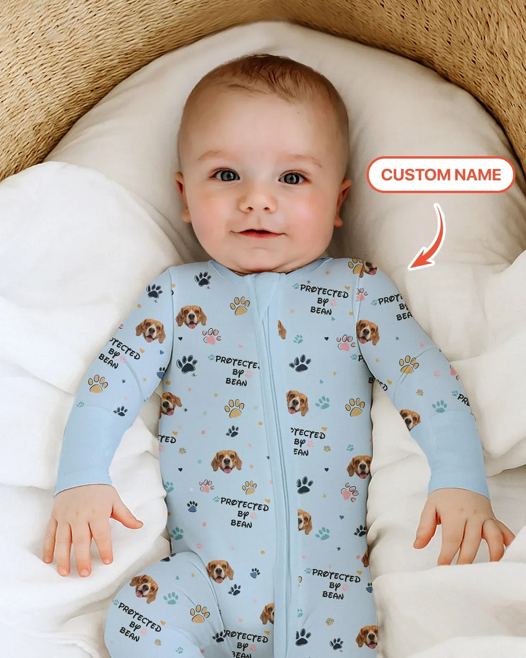 Gerippte Babykleidung mit individuellem Foto - Weich &amp; Skizzenhaft