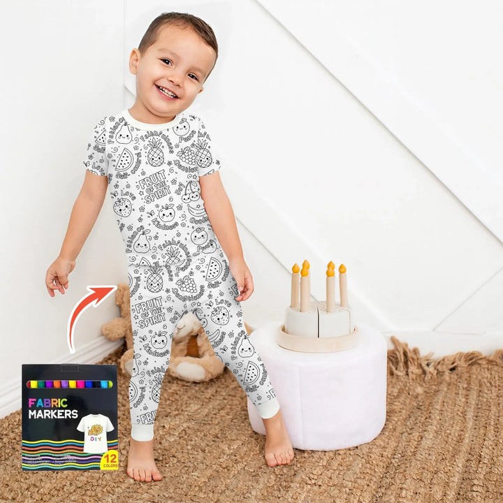 Zweiteiliges, kurzärmliges Pyjama-Set mit Marienkäfern