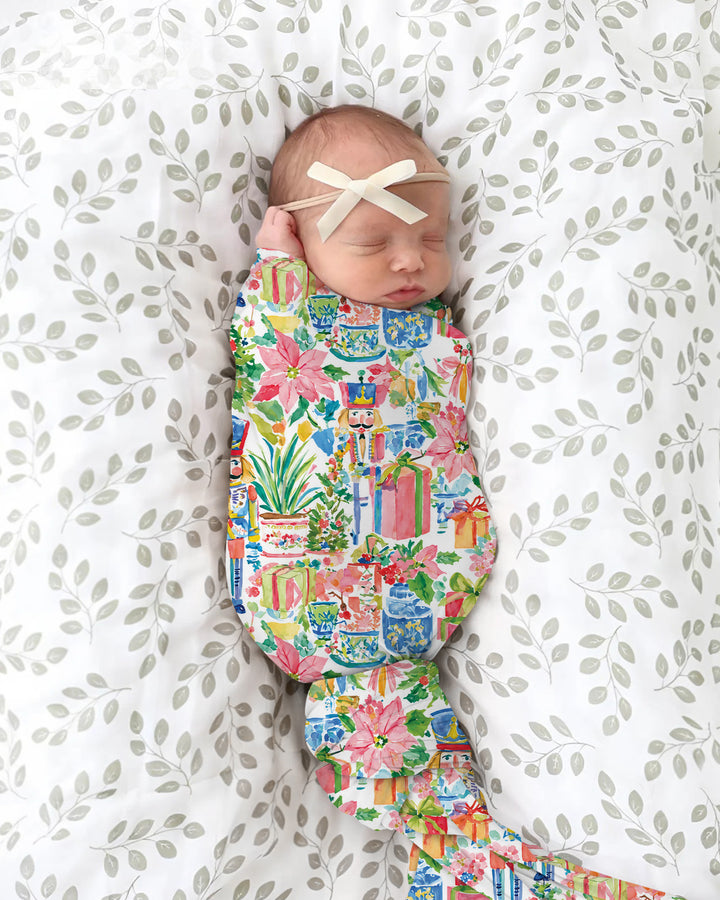 Watercolor Nutcracker Holiday Bamboo Swaddle Blanket