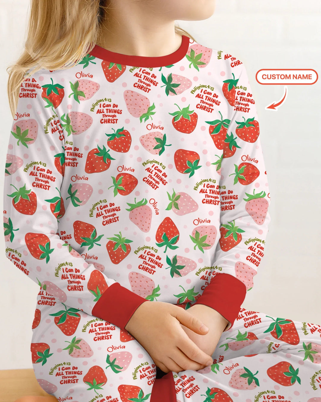Zweiteiliges Langarm-Pyjama-Set mit Sommerfrüchten