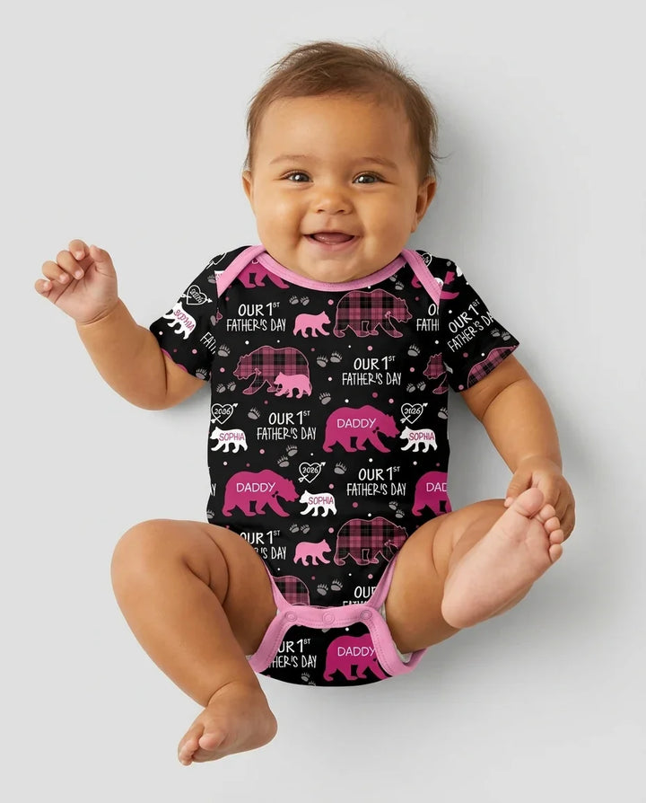 Our 1st Father's Day Daddy Bear & Me Matching Bamboo Bodysuit