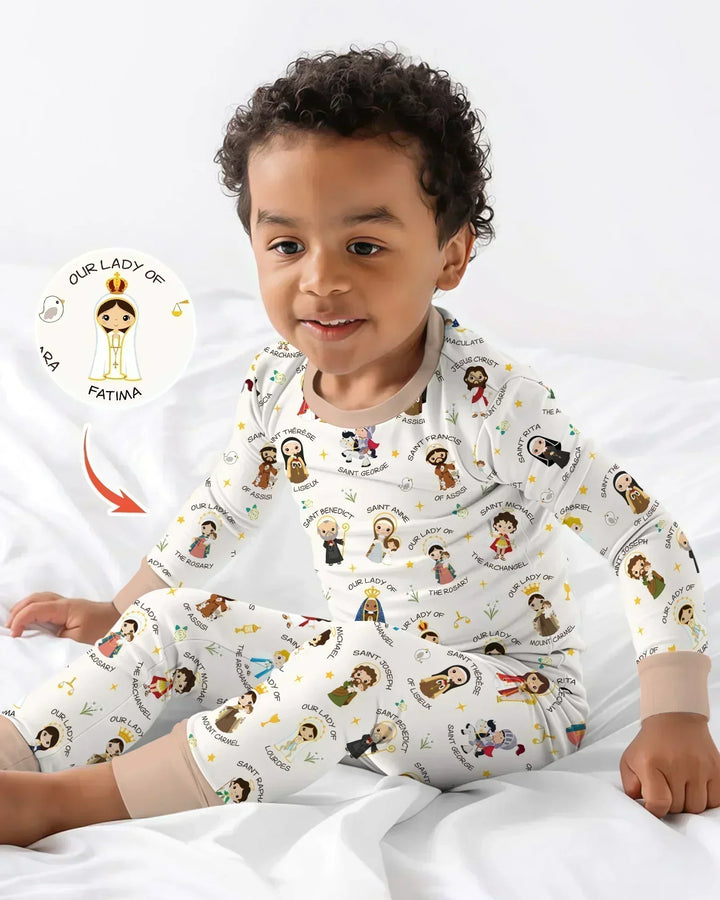 Zweiteiliges Langarm-Pyjama-Set mit Sommerfrüchten