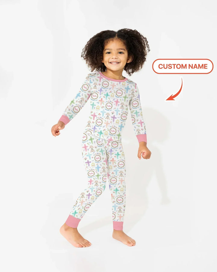 Zweiteiliges Langarm-Pyjama-Set mit Sommerfrüchten
