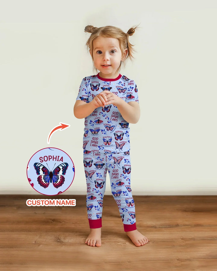 Zweiteiliges, kurzärmliges Pyjama-Set mit Marienkäfern